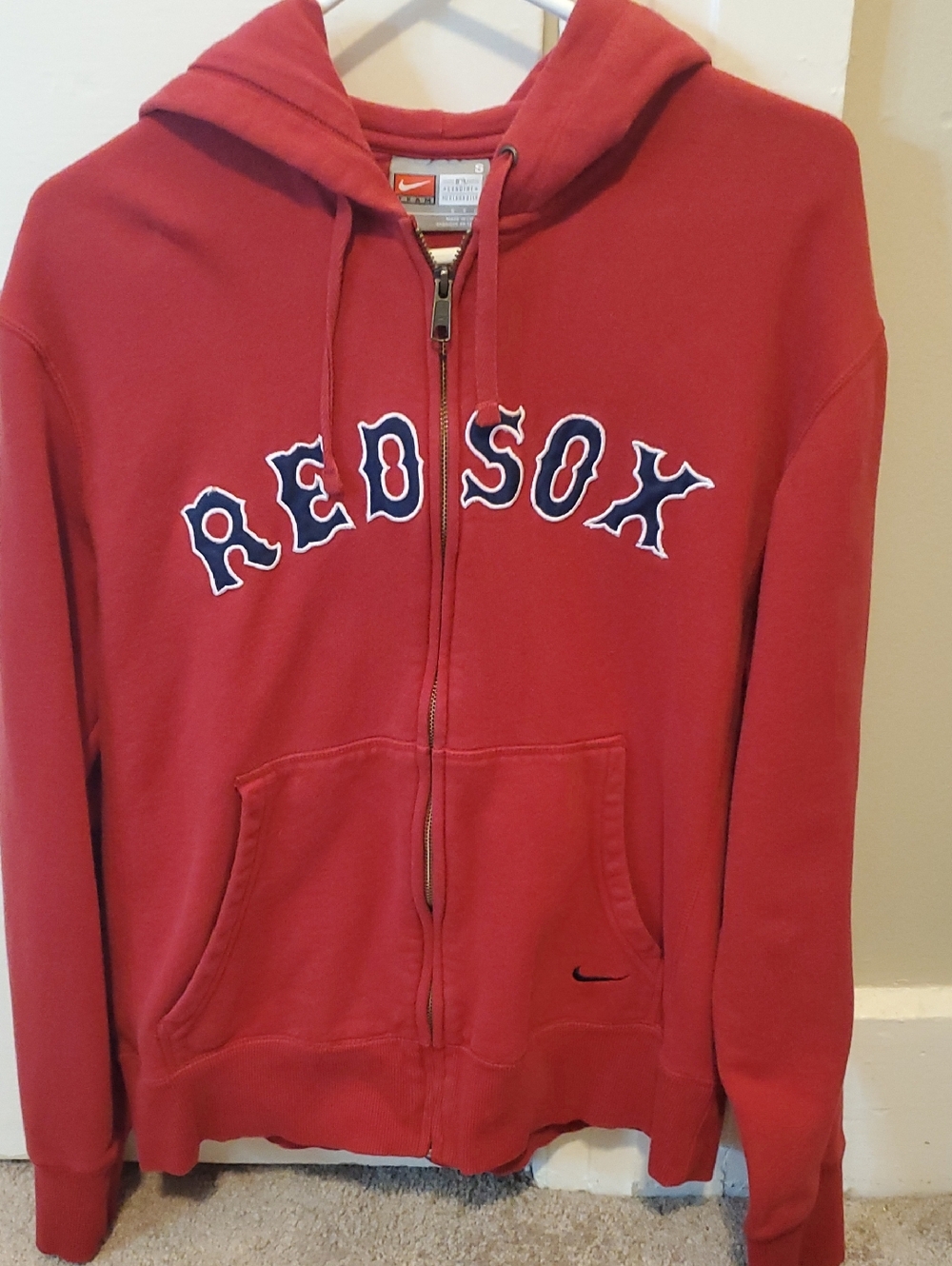 Nike Red Hooded Full-Zip Red Sox Sweatshirt
